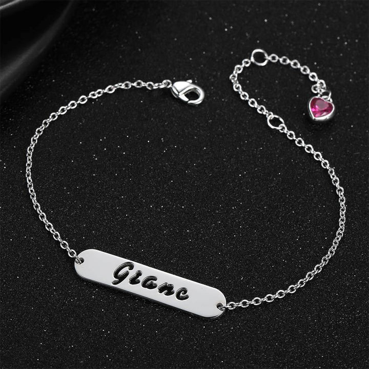 Cissyia.com Platinum Plated Birthstone Name Bracelet