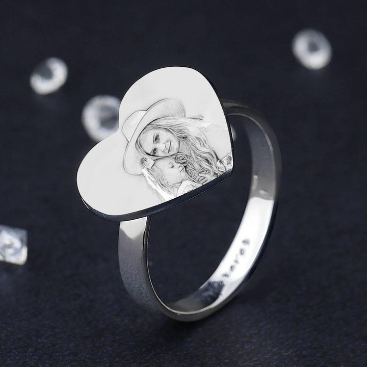 Cissyia.com Send Mom Commemorative Custom Photo Ring