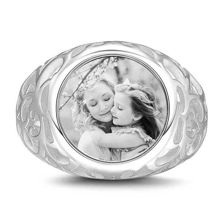 Cissyia.com Send Mom Oval Shape Sterling Silver Custom Engraved Photo Ring