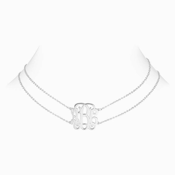 Monogram Disc Two-Strand Choker Necklace