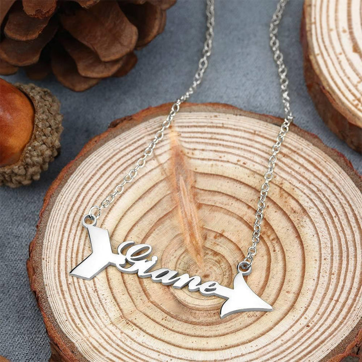 Personalized Arrow Name Necklace Silver - soufeelus