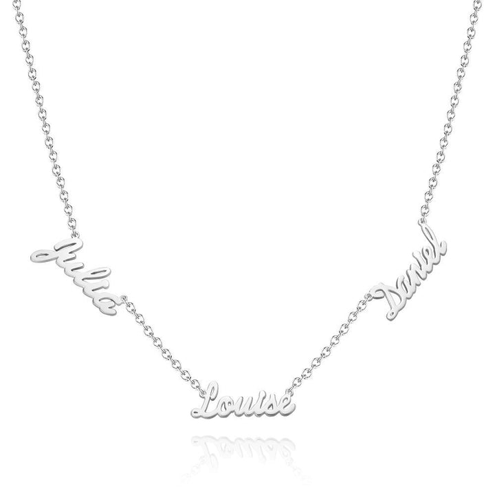 Cissyia.com 14k Gold Plated Personalized Three Names Cut-Out Necklace