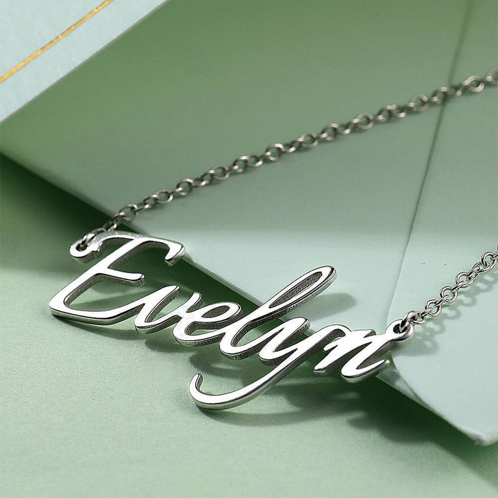 Cissyia.com Rose Gold Plated Personalized Name Necklace