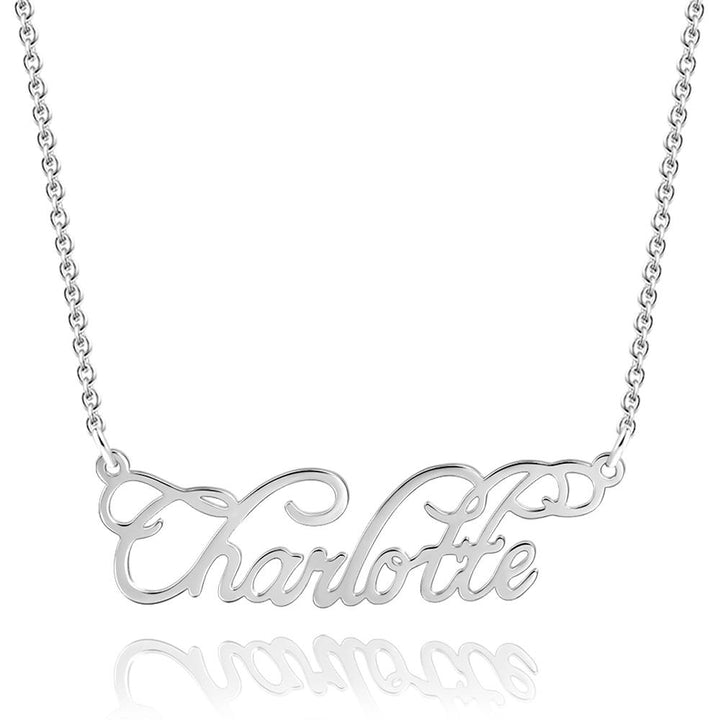 Cissyia.com Personalized Cursive Cut-Out Name Necklace