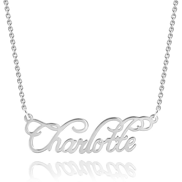 Cissyia.com Personalized Cursive Cut-Out Name Necklace