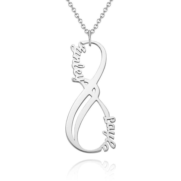 Cissyia.com Personalized Infinity Symbol Two Names Cut-Out Name Necklace