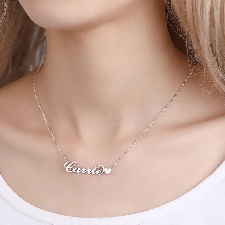 Cissyia.com Rose Gold Plated Personalized Heart Customized Name Necklace