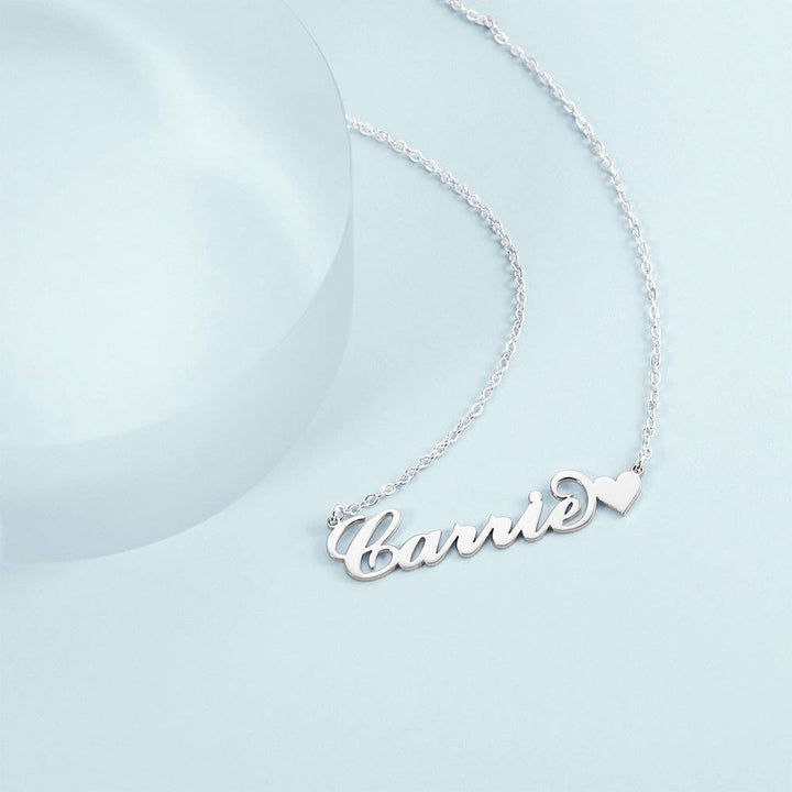 Cissyia.com Rose Gold Plated Personalized Heart Customized Name Necklace
