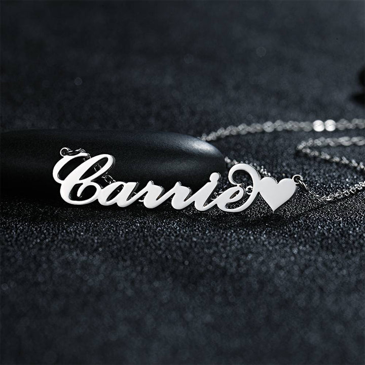 Cissyia.com Rose Gold Plated Personalized Heart Customized Name Necklace