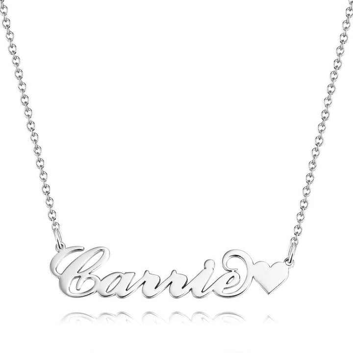Cissyia.com Rose Gold Plated Personalized Heart Customized Name Necklace