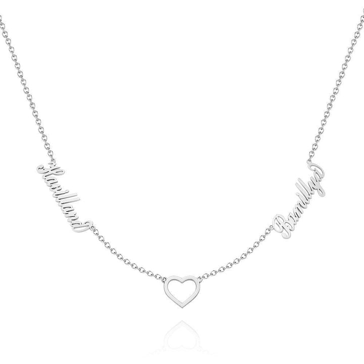 Cissyia.com Personalized Heart Cut-Out and Two Names Cut-Out Name Necklace for Couples