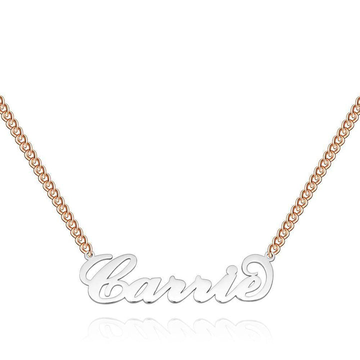Cissyia.com Rose Gold Plated Carrie Name Necklace