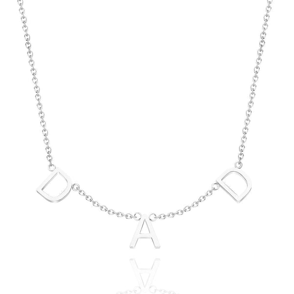 Cissyia.com Personalized Three Initials Cut-Out Name Necklace