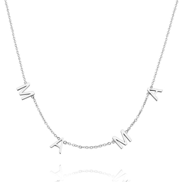 Cissyia.com Personalized Four Initials Cut-Out Name Necklace