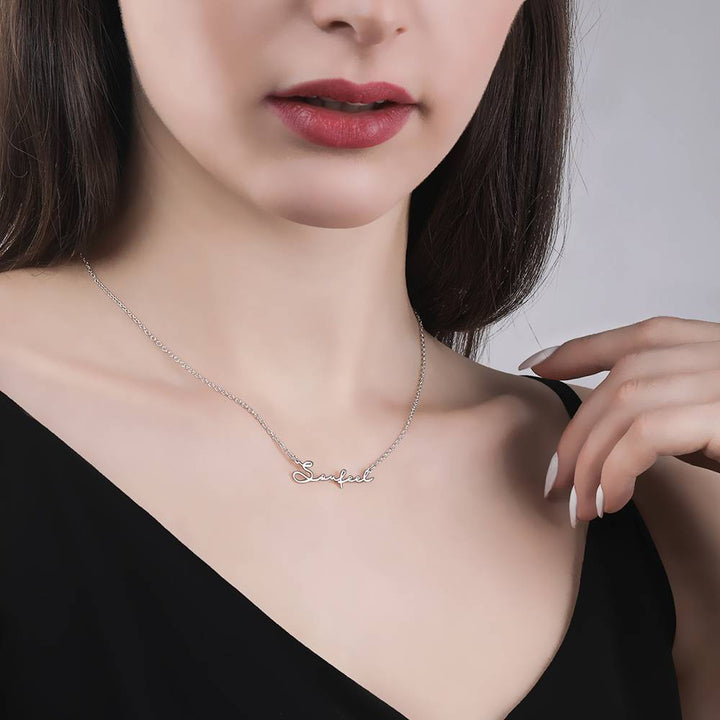 Cissyia.com 14k Gold Plated Personalized Signature Cut-Out Name Necklace