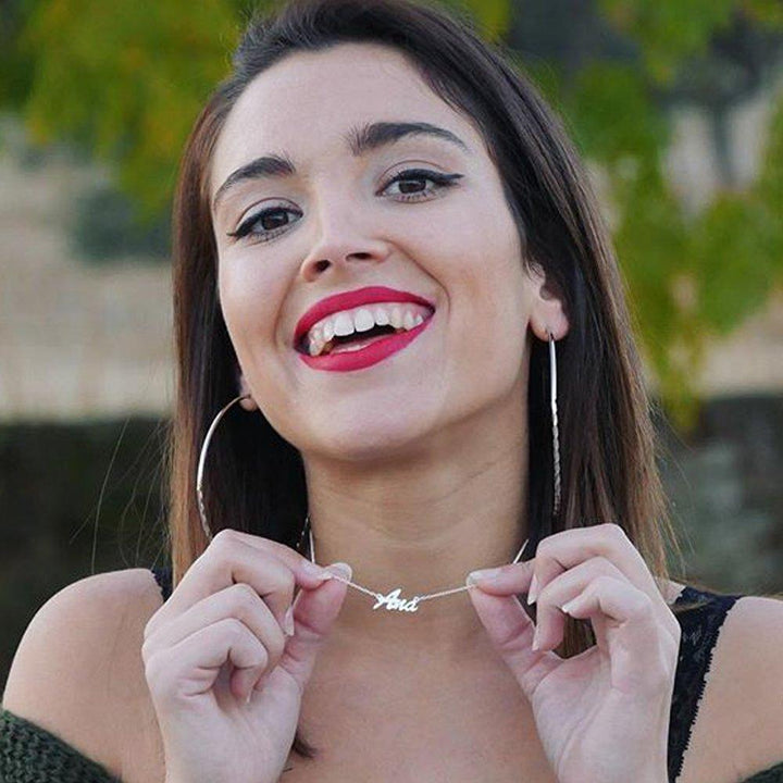 Cissyia.com 14K Gold Plated Personalized Name Cut-Out Necklace