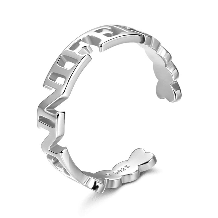 Block Letters Name Ring Silver - soufeelus