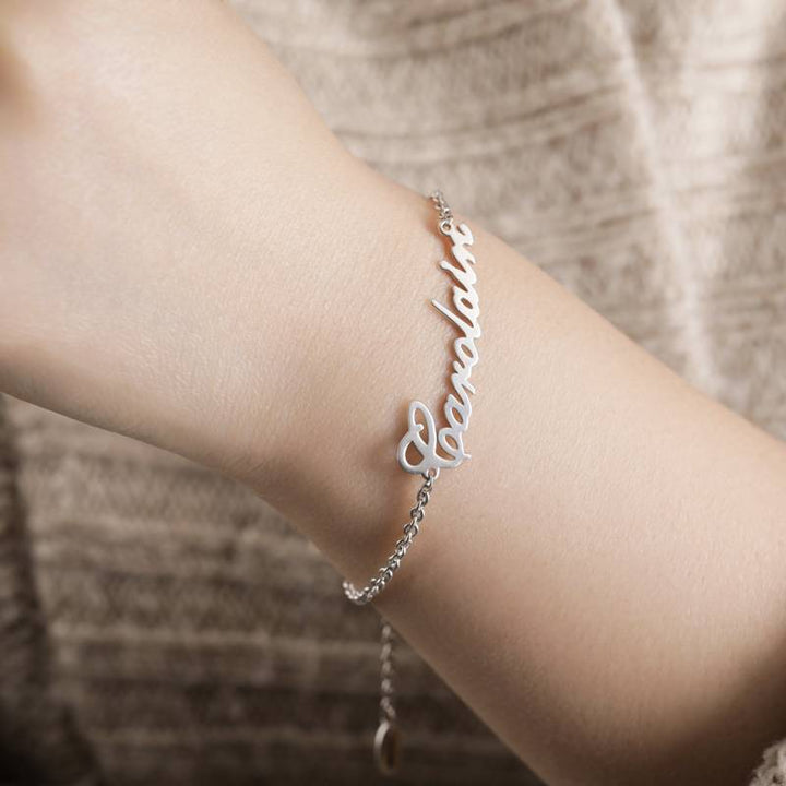 Cissyia.com Personalized Name Bracelet Silver - Length Adjustable