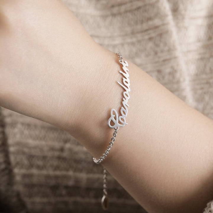 Cissyia.com Sterling silver Bolo Name Bracelet