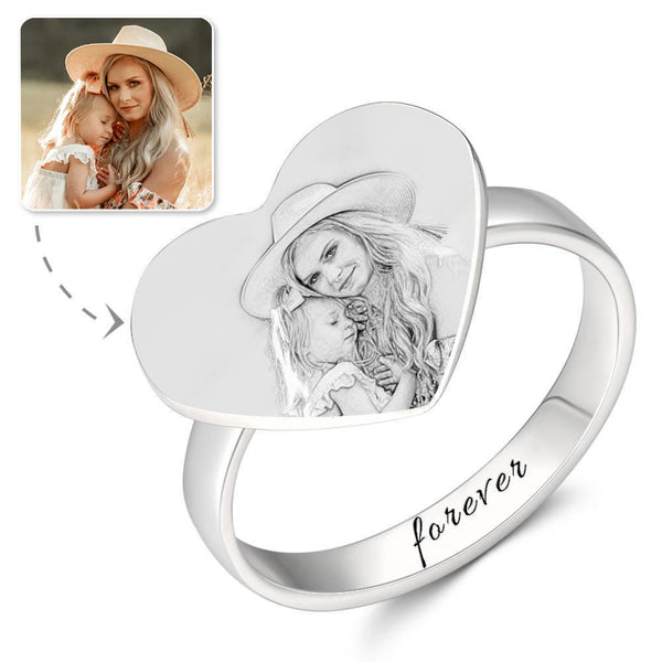 Cissyia.com Send Mom Commemorative Custom Photo Ring